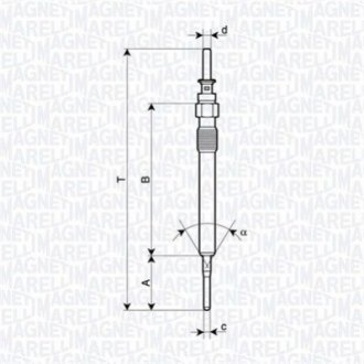 Свеча накаливания (керамическая) BMW 3 E90 316d/318d 07- MAGNETI MARELLI 062900130304