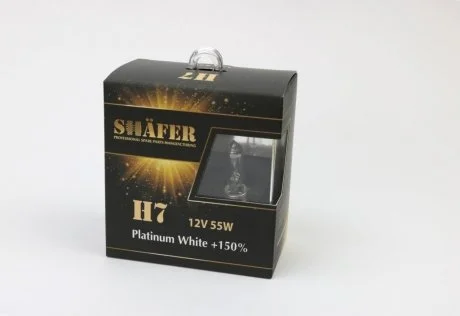 Лампа галогенова H7 12V 55W Platinum White +150% SHAFER SL3007P