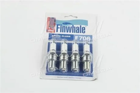 Свеча зажигания ГАЗ с дв.ЗМЗ 406 и модиф. (компл.4 шт) (пр-во) FINWHALE F706