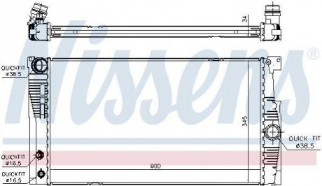 CHЈODNICA WODY BMW 5 F10-F11-F18 10-/BMW 5 GT F07 2,0 10- NISSENS 60836