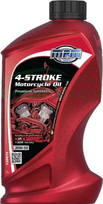 4-STROKE MOTORCYCLE OIL 20W50 PREMIUM SYNTHETIC 1L MPM 52001S (фото 1)