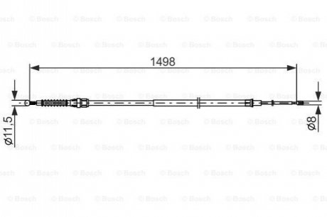 Трос ручного гальма SEAT LEON 1.0TSI 15-, 1.2TSI 12- BOSCH 1987482789