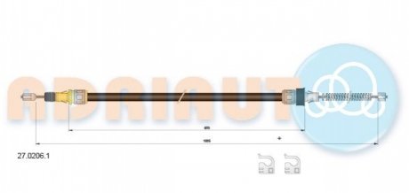 SMART Трос ручного тормоза 1035/870+1035/870 мм ROADSTER 03- ADRIAUTO 2702061