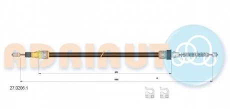SMART Трос ручного тормоза 1035/870+1035/870 мм ROADSTER 03- ADRIAUTO 2702061