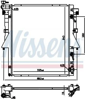 Радіатор охолоджування NISSENS 606548 (фото 1)