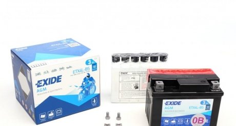 АкумуляторMOTOR B/O 12V 3AH 50A YTX4L-BS/ETX4L-BS [114X71X86] EXIDE ETX4LBS