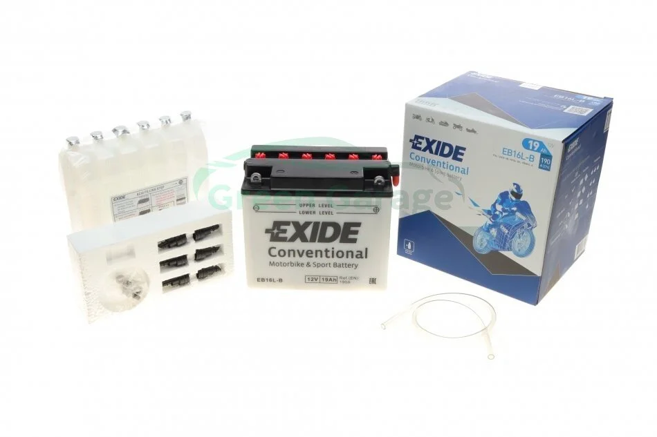 Аккумулятор 19Ah-12v Exide (EB16L-B) (175х100х155) R, EN190 EXIDE EB16LB (фото 1)