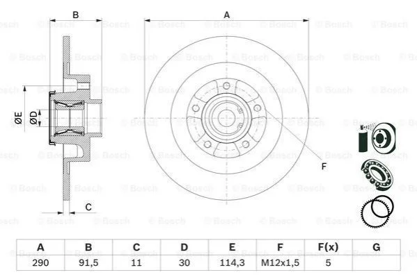 TARCZA HAM. RENAULT T. MEGANE/SCENIC/TALISMAN 15- Z ЭO╜YSKIEM ABS BOSCH 0986479F42 (фото 1)