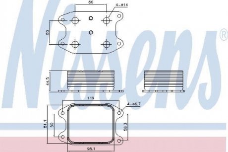 Радіатор масляний AUDI A1/A3/SEAT IBIZA 1,4TFSI 08- NISSENS 90810