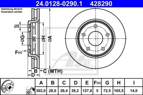 TARCZA HAM 24.0128-0290.1 FIAT FREEMONT 2.4, 2.0JTD 11- PRZУD ATE 24012802901