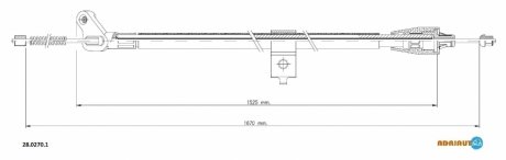 NISSAN Трос ручного тормоза прав. 1670/1525 мм JUKE 10- ADRIAUTO 2802701