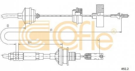 Трос зчеплення (мех.регул.)Citroen Jumpy/Fiat Scudo 1.9Td 94- COFLE 4922