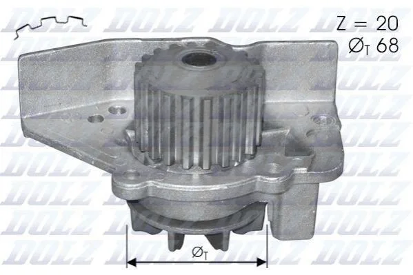 Водяна помпа Peugeot 406/605 Citroen Xantia/XM 2,0 motXU10J4R DOLZ C118 (фото 1)
