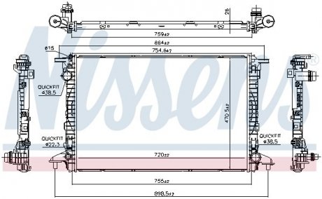 CHЈODNICA WODY AUDI A4/A5/A6 3,0/3,0D/5,0D 17- NISSENS 606462