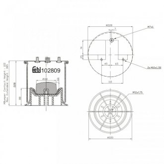 Подушка пневмопідвіски FEBI TRUCK IVECO PRAWA TYLNA OЊ FEBI BILSTEIN 102809