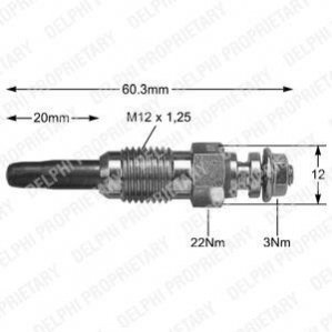 Свiчка розжарювання Opel Ascona B, Record D, E 2.0-2.3D 72-86 Delphi HDS343