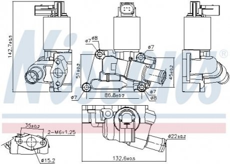 Фото клапан рециркуляціі ВГ (EGR) First Fit NISSENS 98196 Клапан рециркуляціі ВГ (EGR) First Fit NISSENS 98196
