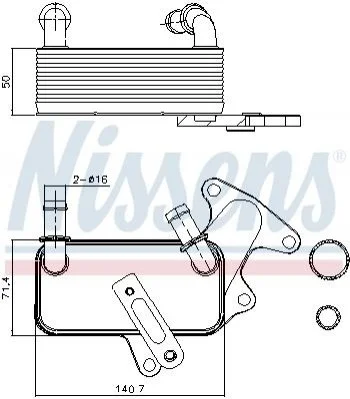 Радіатор масляний VW GOLF VII/JETTA 1,8TSI 12- NISSENS 91129 (фото 1)