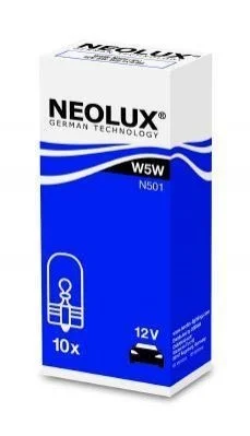 Лампочка допоміжна W5W, 12В, max. 5Вт, тип гнізда W2,1X9,5D NEOLUX N501 (фото 1)