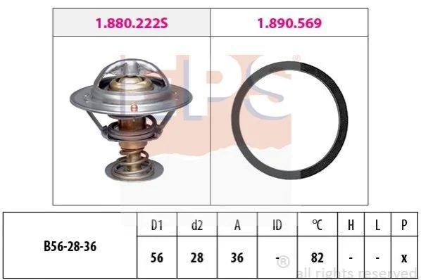 Термостат Lexus GS/IS/Mini/Toyota Avensis/Corolla/Yaris 00- EPS 1880222 (фото 1)