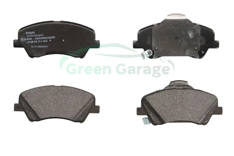 Комплект гальмівних колодок передн, HYUNDAI ACCENT V, BAYON, I20 III, SOLARIS KIA RIO IV, STONIC 1.0-1.6D 01.17- DELPHI LP3678 (фото 1)