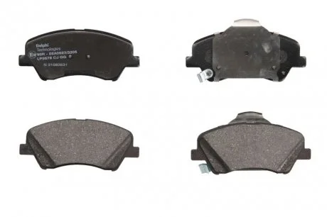 Комплект гальмівних колодок передн, HYUNDAI ACCENT V, BAYON, I20 III, SOLARIS KIA RIO IV, STONIC 1.0-1.6D 01.17- DELPHI LP3678