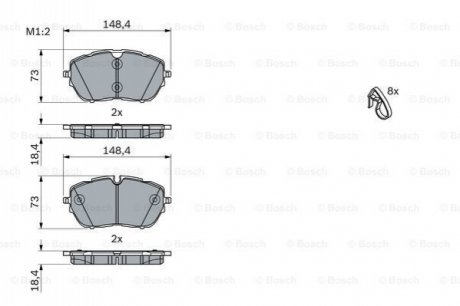 KLOCKI HAM. PEUGEOT P. 308/508/3008 1,2-1,6/1,5-2,0 HDI 13- BOSCH 0986494946