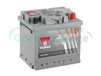 Акумулятор 12В 54Агод./500А YBX5000 Silver High Performance SMF (R+ стандартні клеми) 207x175x190 B03 - монтажний фланець 10.5мм (пусковий) YUASA YBX5012 (фото 1)