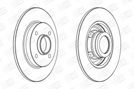 CITROEN Диск тормозной задн.C3,C4 Peugeot 207,307 CHAMPION 562938CH1