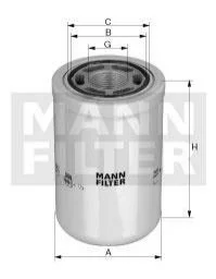 Фільтр, Гідравлічна система приводу робочого устаткування MANN WH12572 (фото 1)