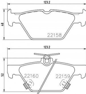 Гальмівні колодки дискові зад. Subaru Outback 2.0 D 2015- HELLA 8DB355023341