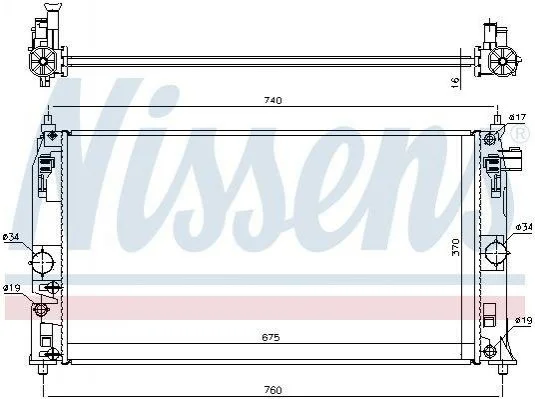 CHЈODNICA WODY TOYOTA PRIUS 1,8HYBRID 15- NISSENS 606543 (фото 1)
