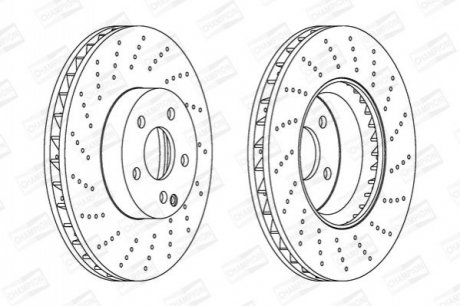 DB Диск тормозной передн.W204 04- (спорт.пакет) CHAMPION 562634CH1