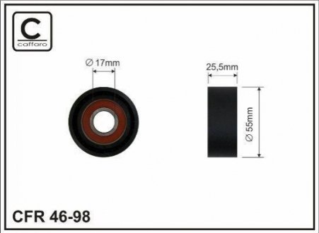 Ролик ремня генератора паразитный, OM651 2.2CDI (26x54) CAFFARO 4698