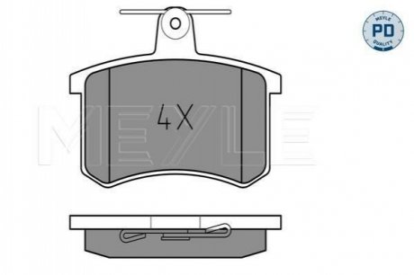 Колодки гальмівні VW T. A80/90/100/A4/A6 BEZ CZUJNIKA MEYLE 0252114416PD