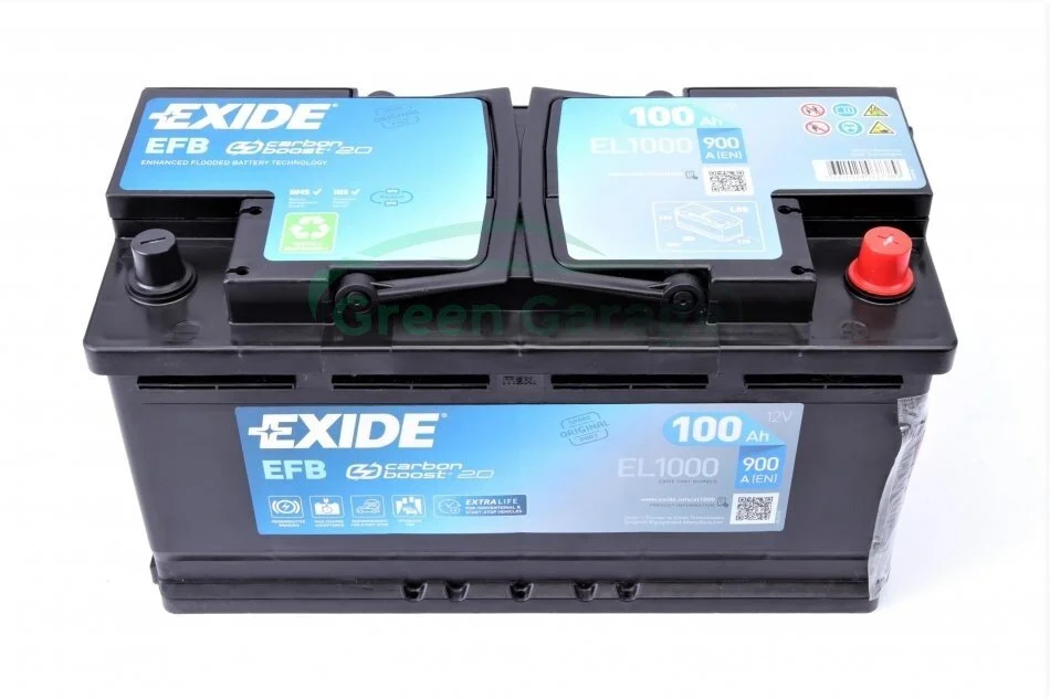 Аккумулятор 100Ah-12v Exide EFB (353х175х190),R,EN900 EXIDE EL1000 (фото 1)