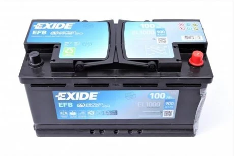 Акумулятор 100Ah-12v Exide EFB (353х175х190), R, EN900 EXIDE EL1000
