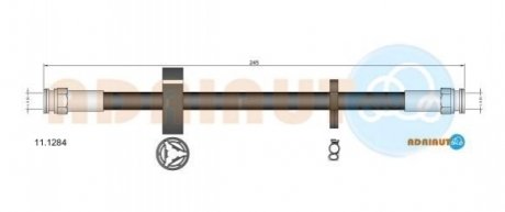 FIAT Шланг тормозной задний BRAVO 1.8,2.0 95- ADRIAUTO 111284