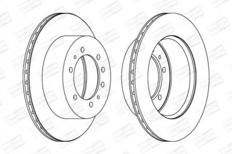 NISSAN Диск тормозной задн.Patrol 2.8/4.2 88- CHAMPION 562223CH1