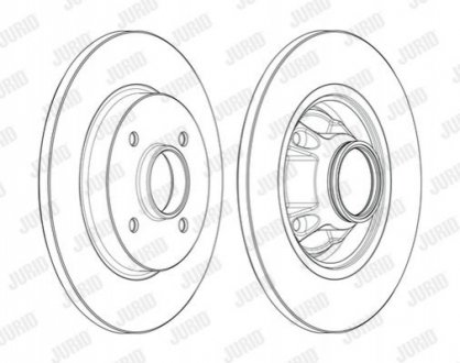 Диск гальмівнийtyі PSA z іoїyskiem i pierњcieniem ABS JURID 562611J1