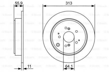 Диск гальмівний ACURA/HONDA MDX/MR-V/Pilot R 3,5 05>> BOSCH 0986479W23