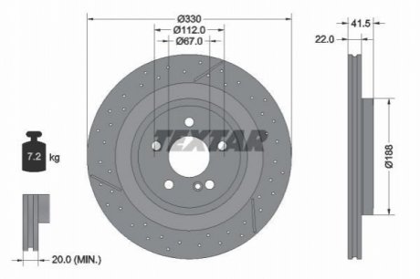 TARCZA HAM. DB T. W176/C117/X117/X156 2,0 4-MATIC 13- TEXTAR 92290605