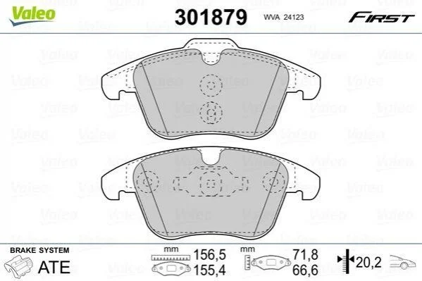 Колодки гальмівні FORD P. MONDEO/GALAXY/V70/S80 06- VALEO 301879 (фото 1)