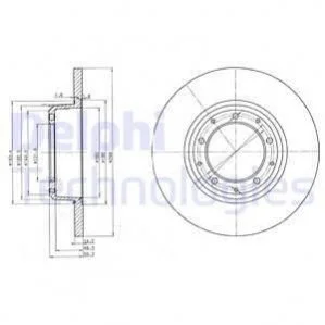 Диск гальмівний LANDROVER DEFENDER 110, DEFENDER 130 DELPHI BG3982C