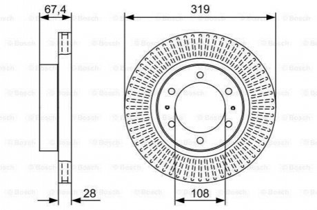 Диск гальмівний TOYOTA Hilux/Fortuner F 2,4-2,7 04>> BOSCH 0986479W47