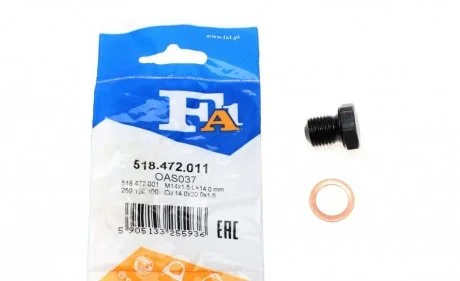 Болт зливу мастила масляного піддону M14x1.5 L=14.4 Fischer Automotive One (FA1) 518472011