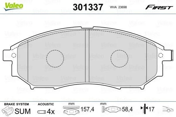Колодки гальмівні NISSAN P. NAVARA/PATHFINDER 05- VALEO 301337 (фото 1)