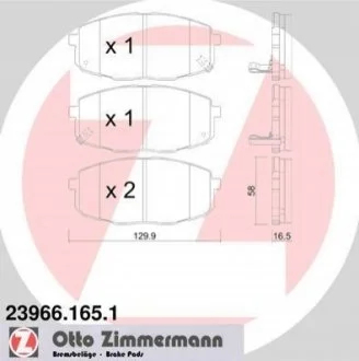 Гальмівні колодки перед Kia Ceed/Carens/Hyundai i3 ZIMMERMANN 239661651