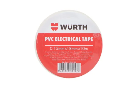 Ізоляційна стрічка PVC, біла, 18мм/10м {арт. 19851 WURTH 1985102