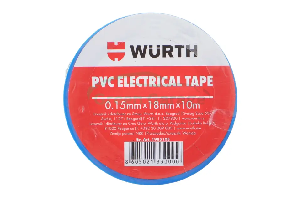 Ізоляційна стрічка PVC, синя, 18мм/10м {арт. 19851 WURTH 1985105 (фото 1)